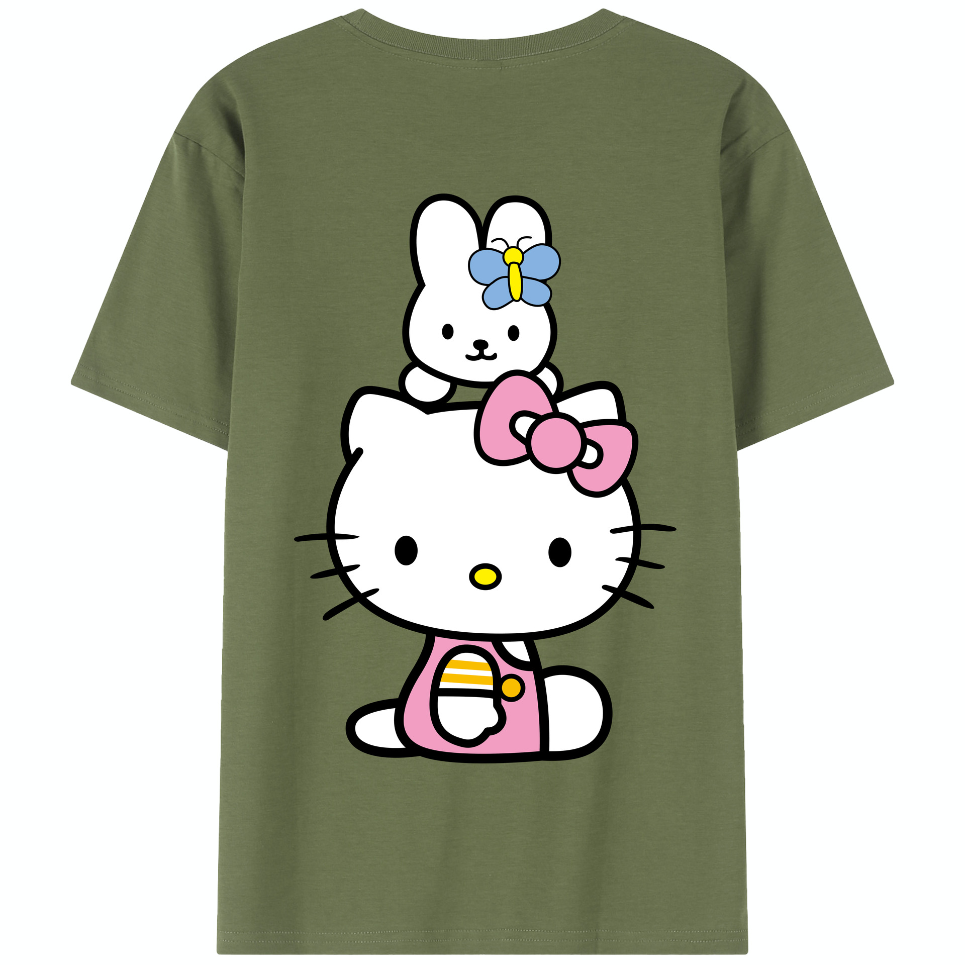 （画像用） Hello Kitty ハローキティ 綿100％半袖Tシャツ（背面プリント）